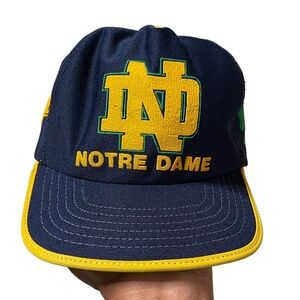 Vintage Notre Dame Fighting Irish SnapBack Hat Navy Blue